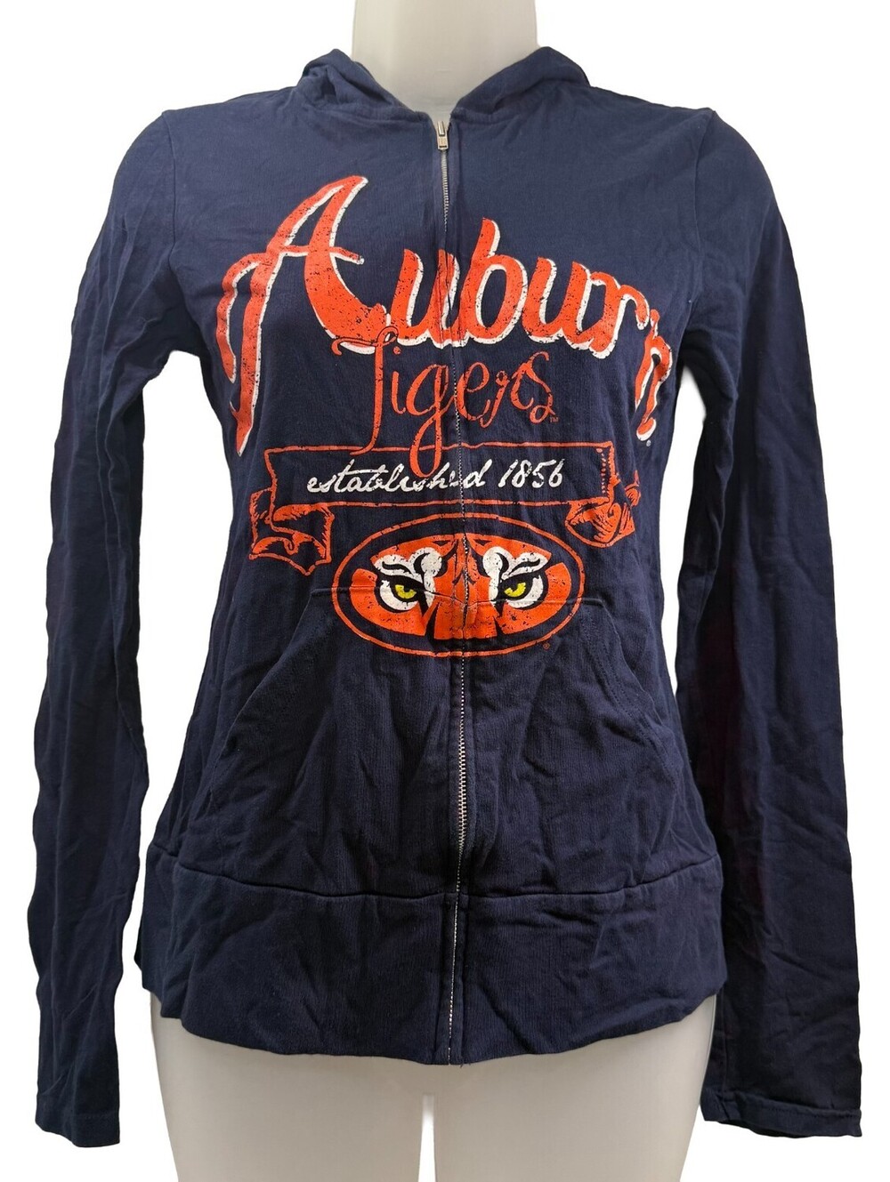 Soffe Women's Auburn Tigers Full Zip Lightweight Hoodie, Medium, Combed Cotton
